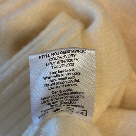 French Connection Neya Ivory Sweater with Multicolor Fair Isle Print Size Small - Picture 7 of 7